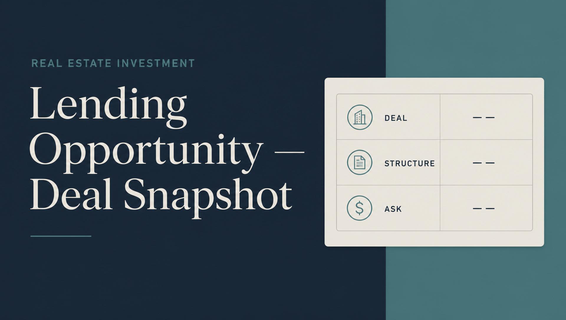Slate and teal executive strategy deck cover with a three-row KPI card layout